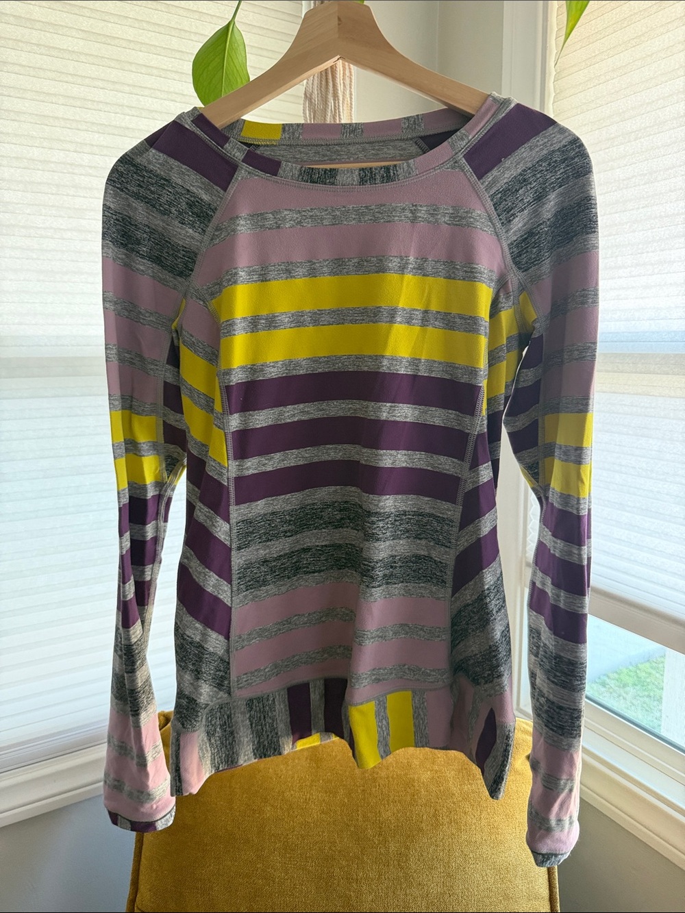 lululemon athletica Striped Long-Sleeve Top in Purple, Yellow, Pink, Gray